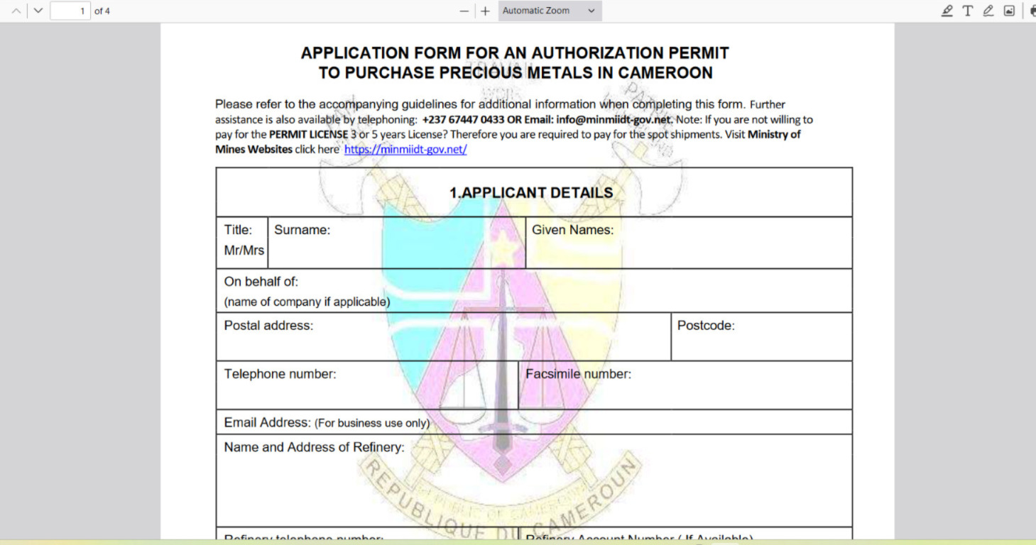 Cemac permit application form